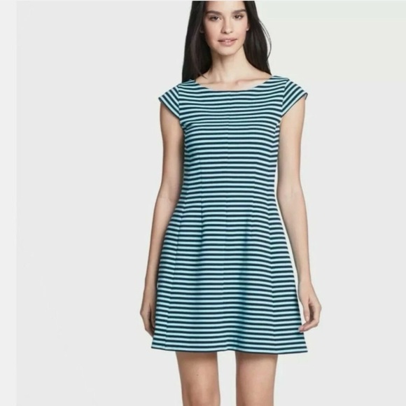 Lilly Pulitzer Dresses & Skirts - LILLY PULITZER Brielle Navy & Teal Stripe Dress M Fit & Flare Preppy